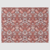 William Morris Strawberry Thief Terracotta Vogel Tissuepapier (Voorkant)