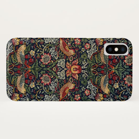 William Morris Strawberry Thief Textile Pattern Case-Mate iPhone Case (Achterkant (horizontaal))