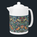 William Morris - Strawberry Thief Theepot<br><div class="desc">Aardbeiendief - William Morris,  Herhalend ontwerp voor textiel,  1883</div>