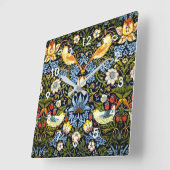 William Morris - Strawberry Thief Vierkante Klok (Hoek)