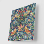 William Morris - Strawberry Thief Vierkante Klok (Hoek)