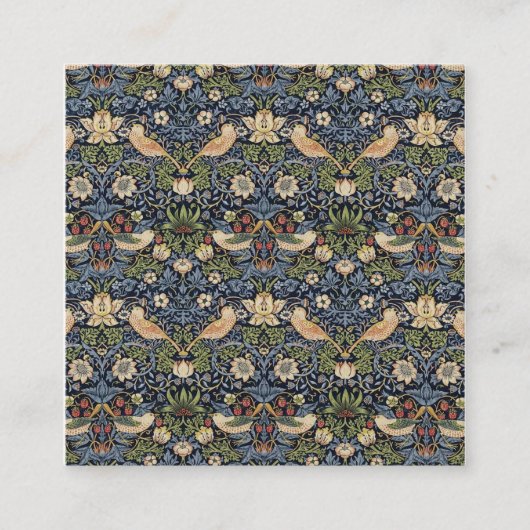 William Morris Strawberry Thief Vierkante Visitekaartje (Voorkant)