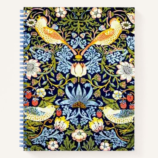 William Morris: Strawberry Thief vintage ontwerp, Notitieboek (Voorkant)