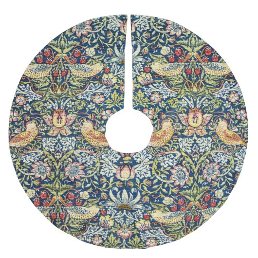 William Morris Strawberry Thief Vogel Bloem Kerstboom Rok (Voorkant)