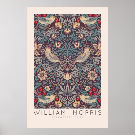 William Morris Strawberry Thief Wall Art Poster (Voorkant)
