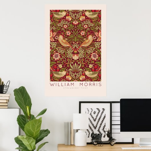 William Morris Strawberry Thief Wall Art Poster (Thuiskantoor)