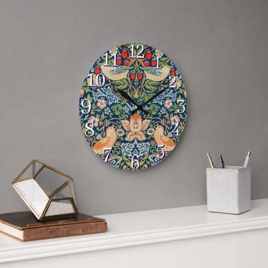 William Morris Strawberry Thief Wall Clock Grote Klok (Kantoor)