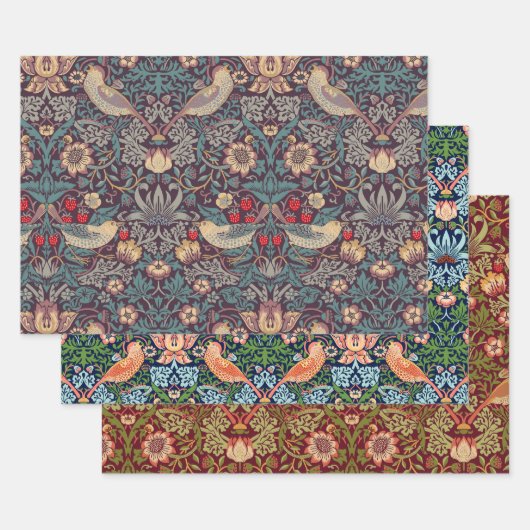 William Morris Strawberry Thief Wrapping Paper (Set)