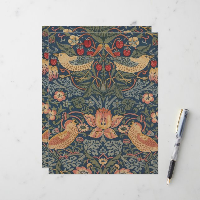 William Morris Strawberry Thieves Birds (Voorkant / Achterkant in situ)