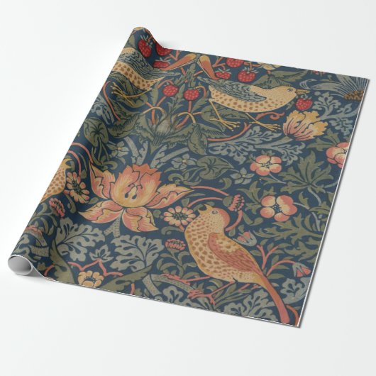 William Morris Strawberry Thieves Birds Cadeaupapier (Uitgerold)