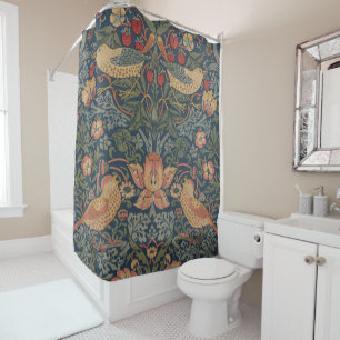 William Morris Strawberry Thieves Birds Douchegordijn