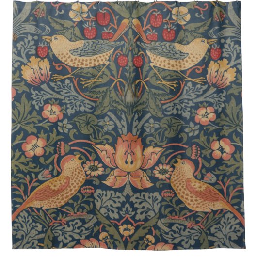 William Morris Strawberry Thieves Birds Douchegordijn (Voorkant)