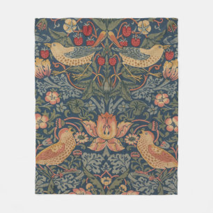William Morris Strawberry Thieves Birds Fleece Deken