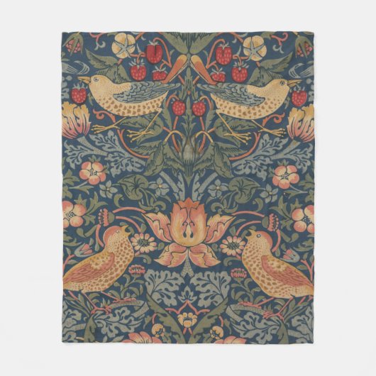 William Morris Strawberry Thieves Birds Fleece Deken (Voorkant)