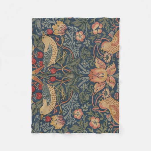 William Morris Strawberry Thieves Birds Fleece Deken (Voorkant)