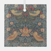 William Morris Strawberry Thieves Birds Glas Ornament (Voorkant)