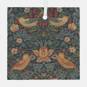 William Morris Strawberry Thieves Birds Glas Ornament (Achterkant)