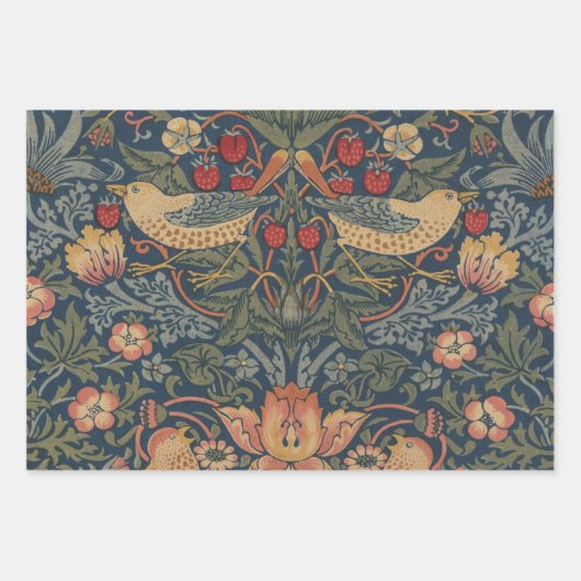 William Morris Strawberry Thieves Birds Inpakpapier Vel (Voorkant)
