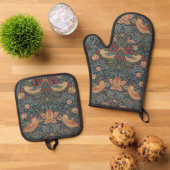 William Morris Strawberry Thieves Birds Ovenwant & Pannenlap Set (Top down)