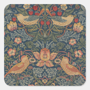 William Morris Strawberry Thieves Birds Vierkante Sticker