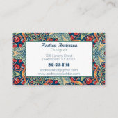 William Morris Strawberry Thieves Floral Visitekaartje (Achterkant)