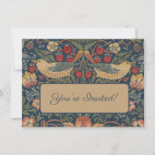 William Morris Strawberry Thieves Vogels Uitnodigi Kaart (Voorkant)