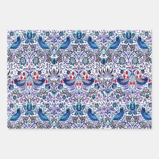 William Morris Strawberry Wrapping Paper Sheets (Voorkant 2)