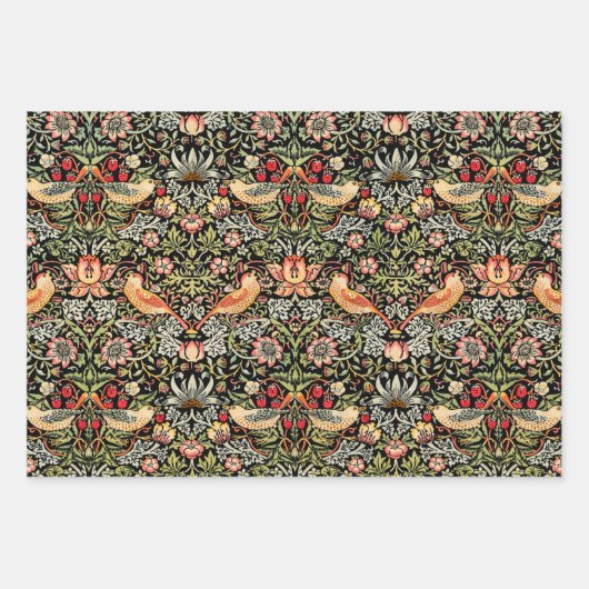 William Morris Strawberry Wrapping Paper Sheets (Voorkant)