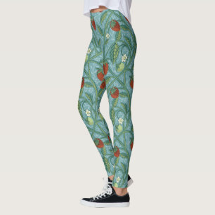 William Morris Style Aardbeiendief Floral Leggings