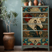 William Morris Style Art Nouveau Eenhoorn Tissuepapier