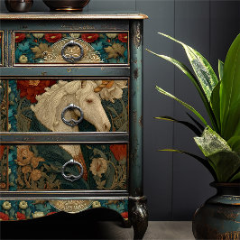 William Morris Style Art Nouveau Eenhoorn Tissuepapier