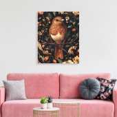 William Morris Style Bird Vines Canvas Afdruk (Insitu (Woonkamer))