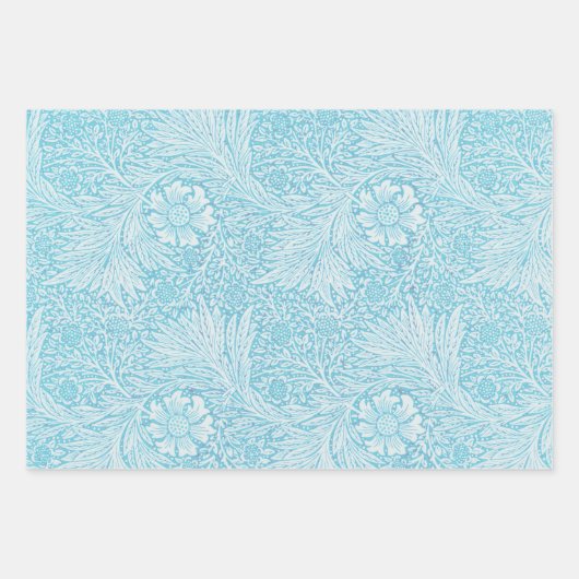William Morris Style  blauw inpakpapier (Voorkant 3)