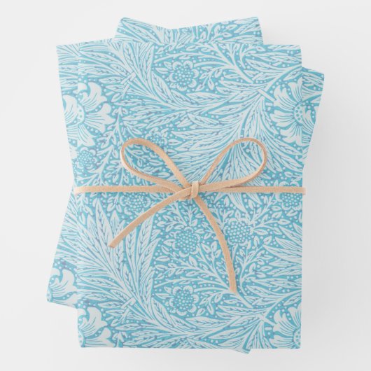 William Morris Style  blauw inpakpapier (In situ)