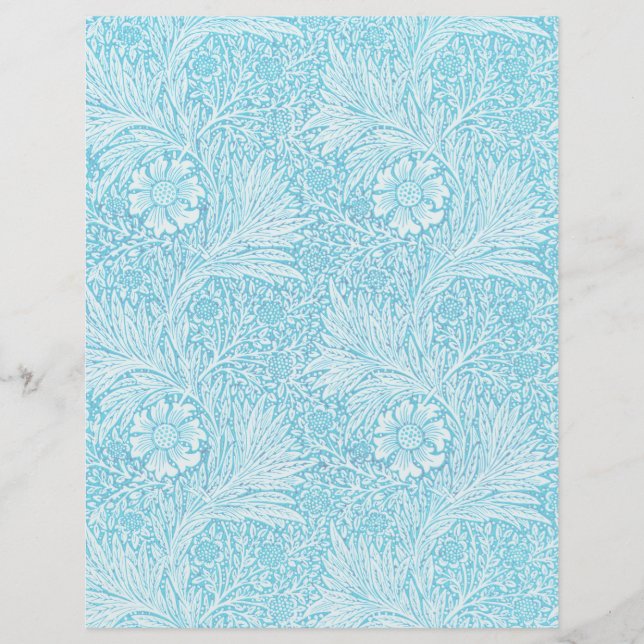 William Morris Style  Blauw Scrapbook Papier (Voorkant)