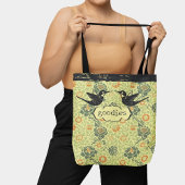 William Morris Style Bloemen Verdrietige kolibrie Tote Bag