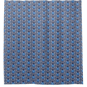 William Morris Style Blue Douchegordijn