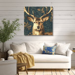 William Morris Style  Deer Canvas Afdruk<br><div class="desc">Deze prachtige stijl canvas muurkunst is prachtig voor de feestdagen, of op elk moment van het jaar. De William Morris stijl hert hoofd is in rijke tans en bruin op een blauwgroen en groene achtergrond, met vleugjes van zachte roest gebladerte. Eenvoudig en elegant. Perfect voor uw studie, studeerkamer of vakantiedecoratie....</div>