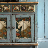 William Morris Style Eenhoorn  Bloemen Tissuepapier