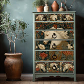 William Morris Style Eenhoorn  Bloemen Tissuepapier