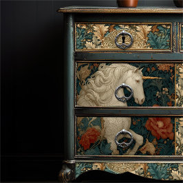  William Morris Style Eenhoorn Bloemen Tissuepapier