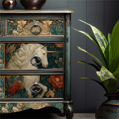 William Morris Style Eenhoorn Bloemen Tissuepapier