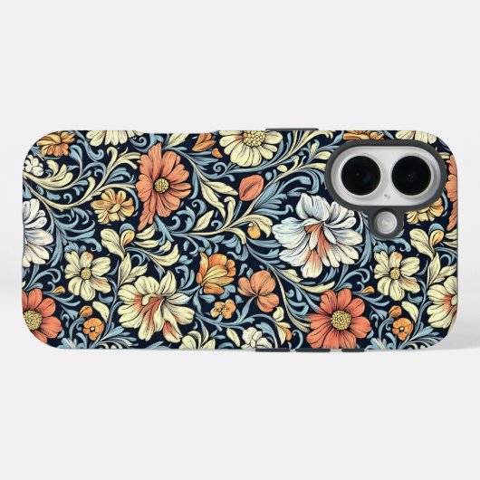 William Morris style floral acanthus pattern Case-Mate iPhone Case (Achterkant (horizontaal))