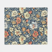 William Morris style floral acanthus pattern Fleece Deken (Voorkant (Horizontaal))