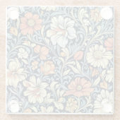 William Morris style floral acanthus pattern Glazen Onderzetter (Achterkant)
