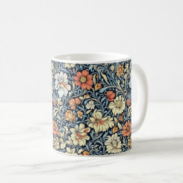 William Morris style floral acanthus pattern Koffiemok