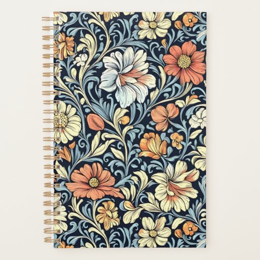 William Morris style floral acanthus pattern Planner (Voorkant)