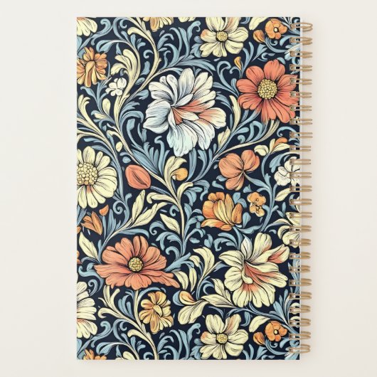 William Morris style floral acanthus pattern Planner (Achterkant)