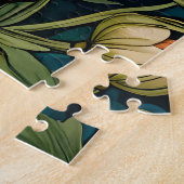 William Morris Style Flower Pattern Dragonfly Puzz Legpuzzel (Zijkant)