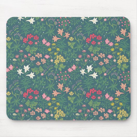 William Morris Style Spring Garden Floral Pattern Muismat (Voorkant)
